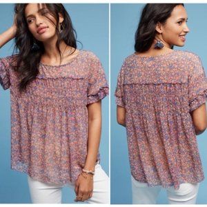 Anthropologie Deletta Robyn Smocked Tee